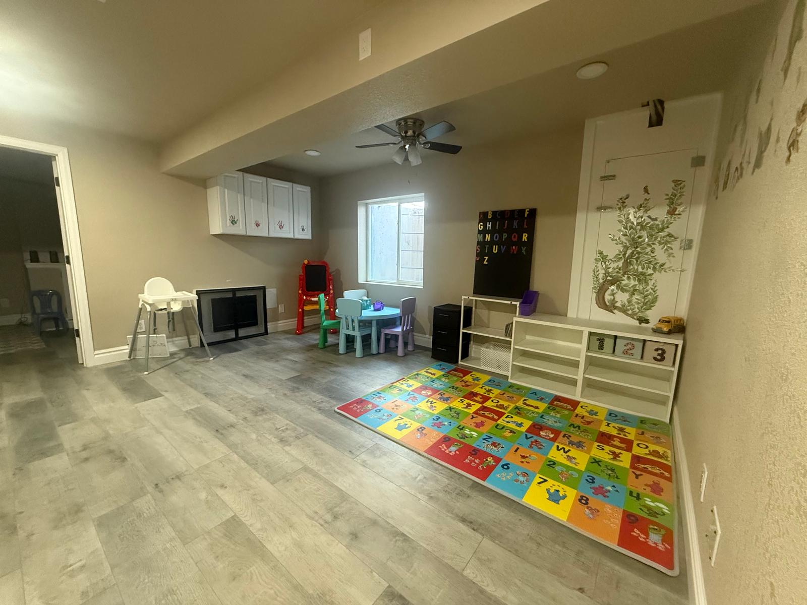Children playing with balls in kindergarten